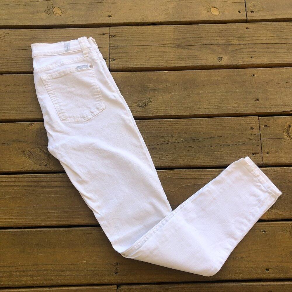 Women's 7 For All Mankind White Skinny Jeans